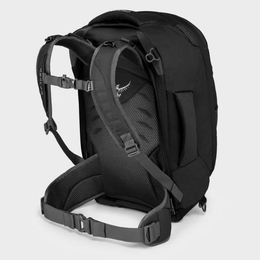 The Osprey Farpoint backpack is durable, spacious and the waist strap is reassuringly comfortable.